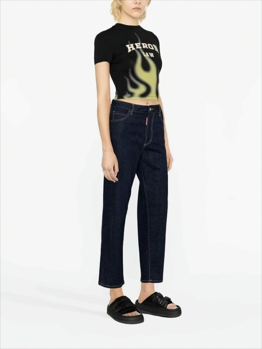 Straight-Leg Denim Pants with Contrast Stitching