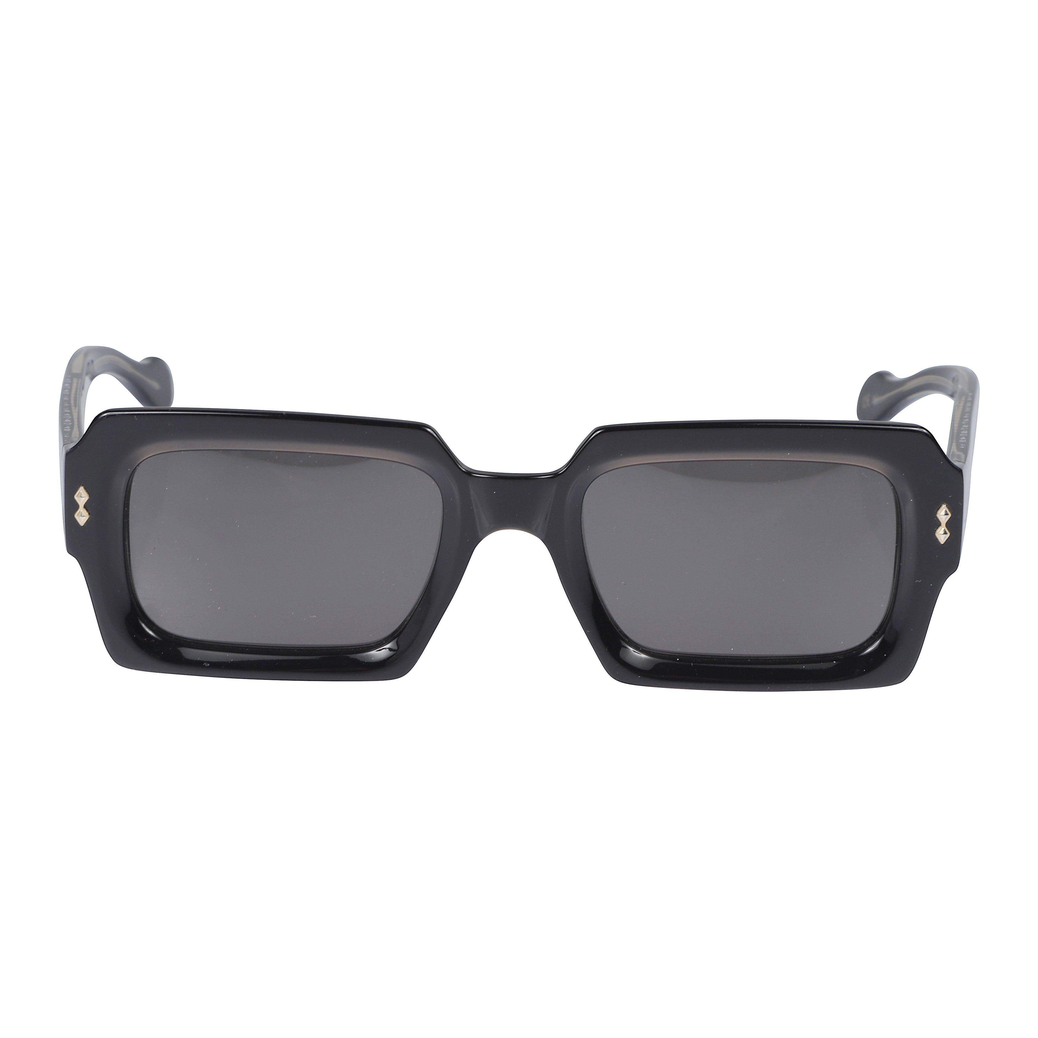 Evy Glamour Bold Rectangular Frame Sunglasses with Glossy Finish