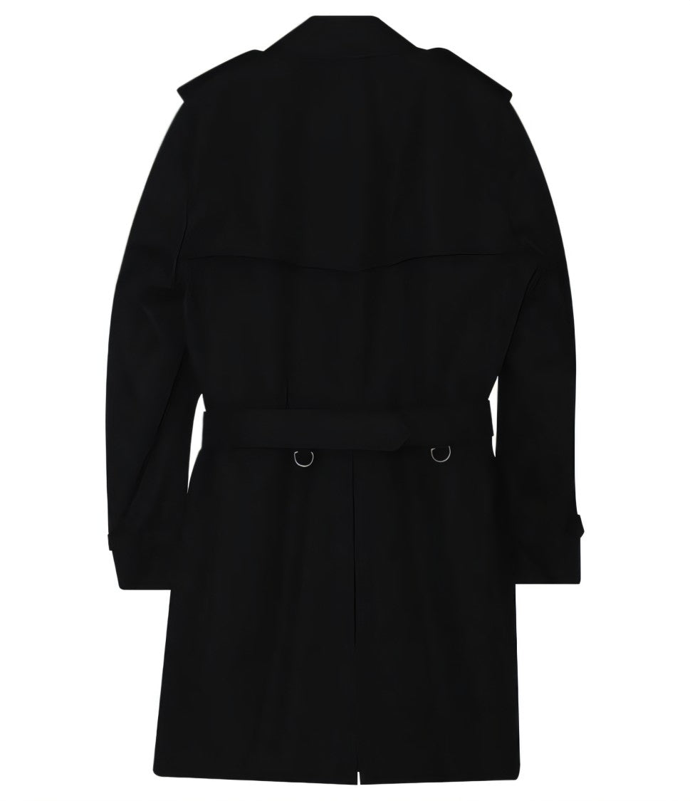 Black Double-Breasted Trench Coat