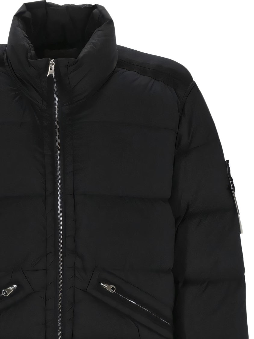 Quilted Padded Jacket With High Collar And Zip Closure
