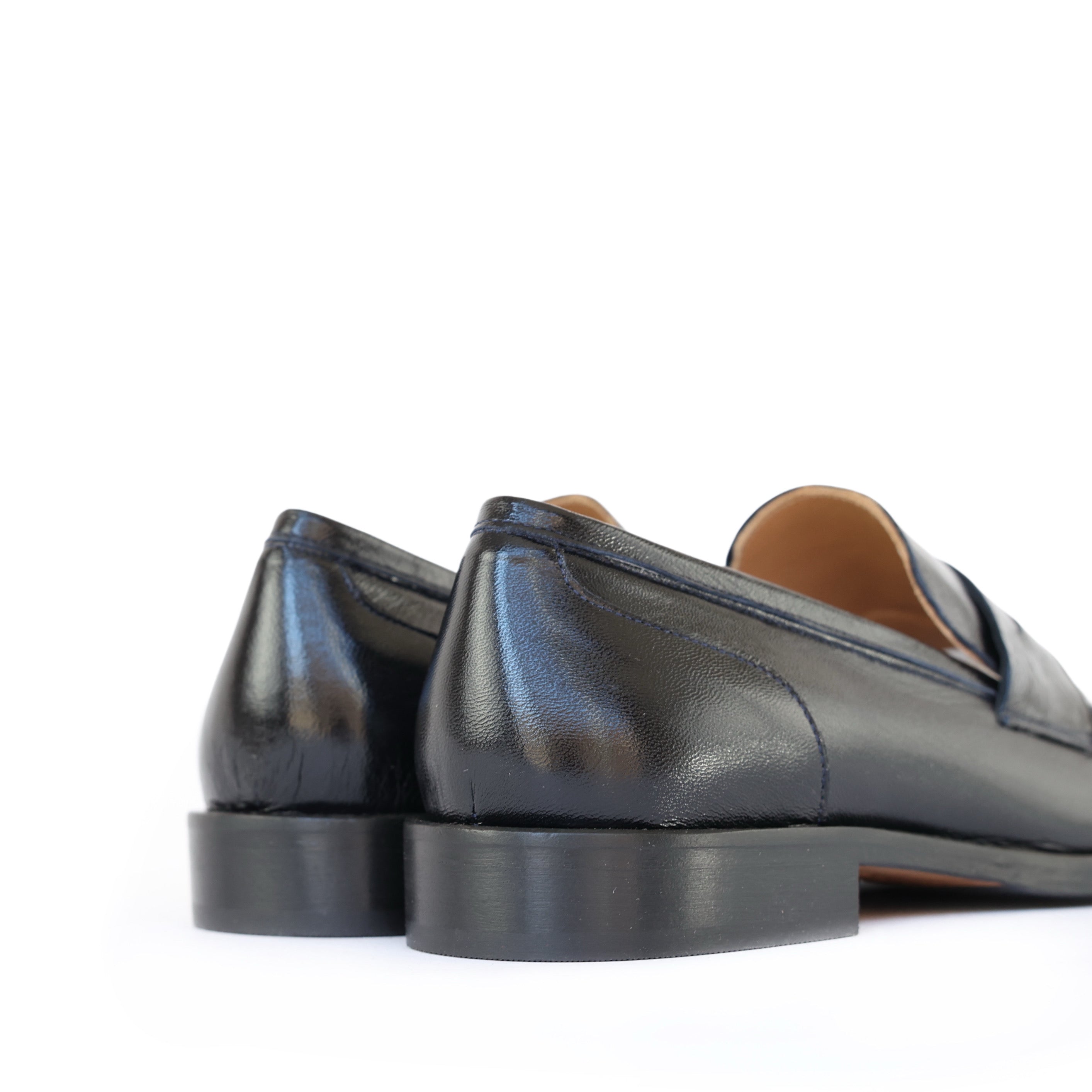 Classic Penny Loafers in Black Leather