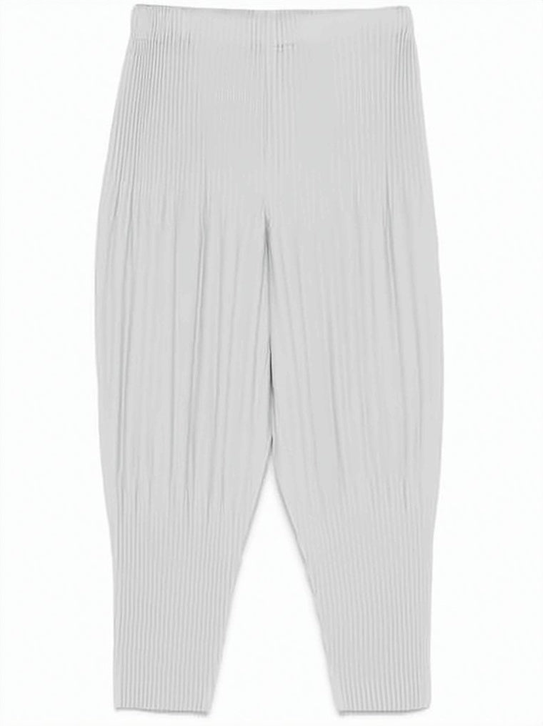 Pleated Texture Straight Pants With Tapered Leg