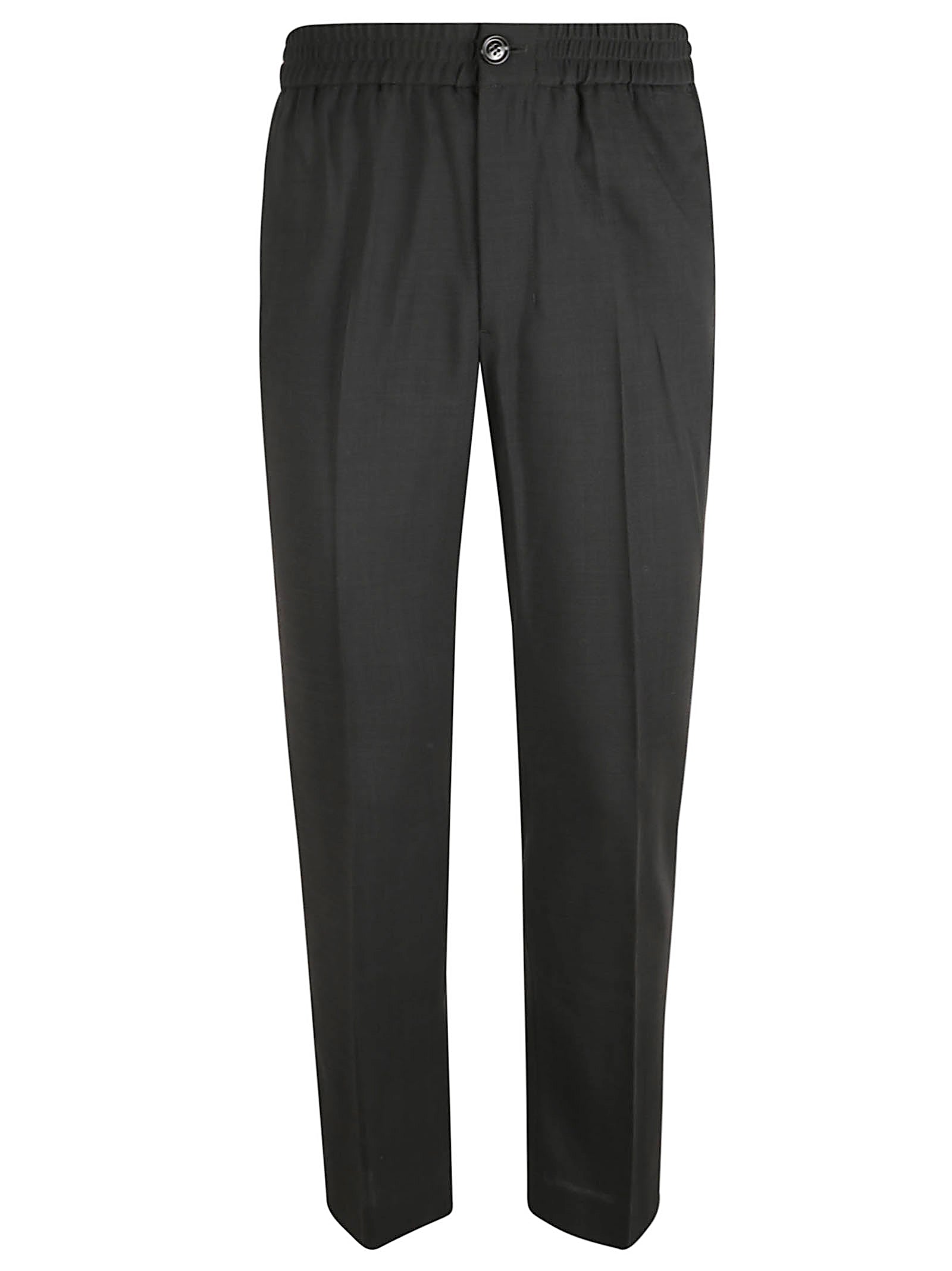 Lightweight Wool Serge Trousers With Elasticated Waistband