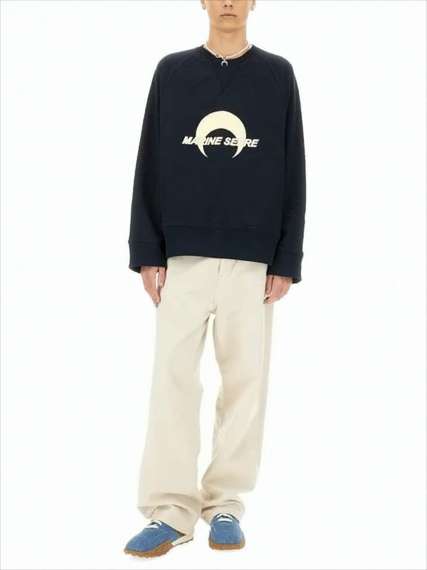 Crescent Moon Graphic Long-Sleeve Sweatshirt