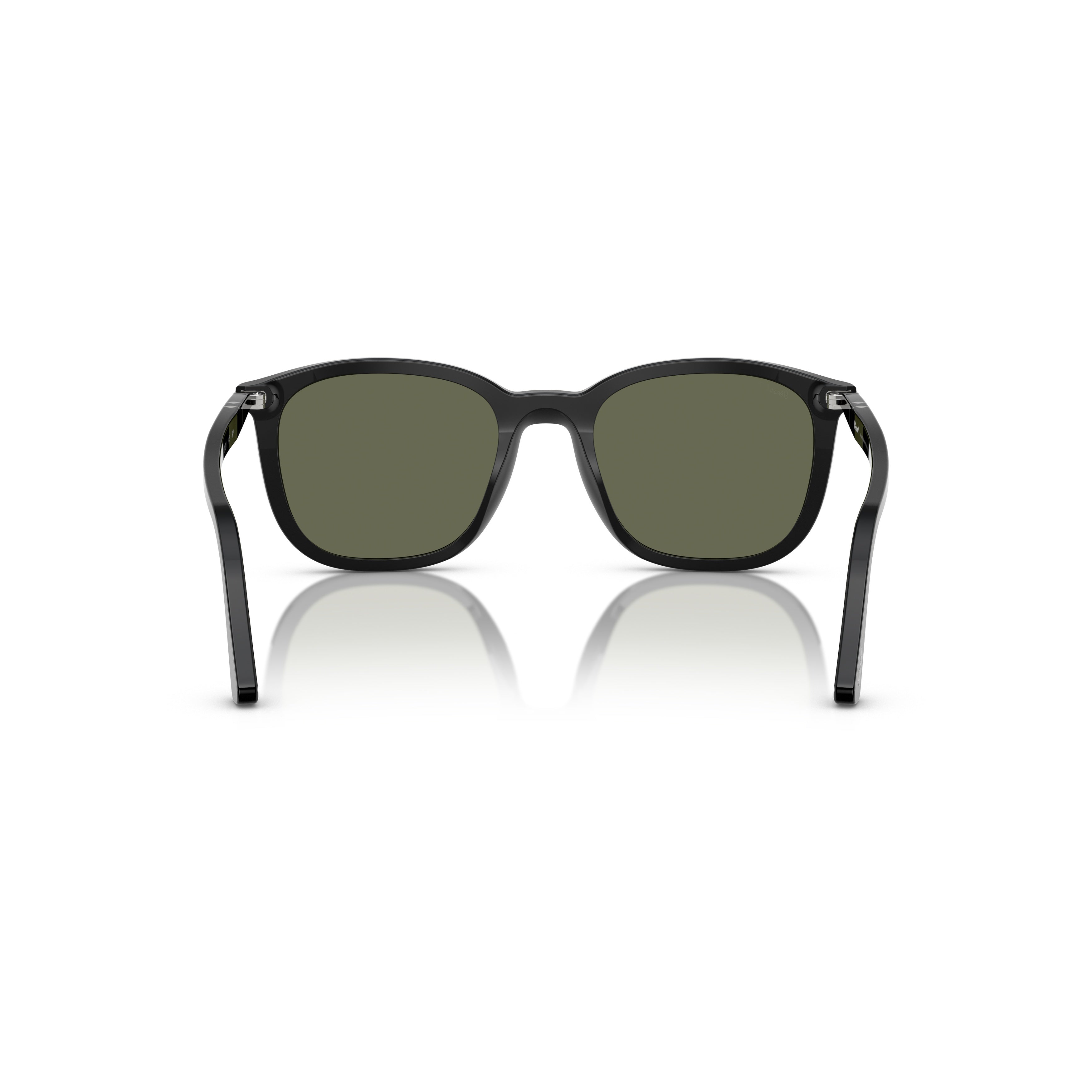 0po3355s Square Frame Sunglasses with Glossy Black Acetate