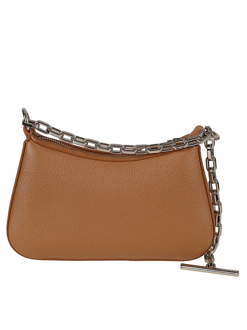 Curved Silhouette Bag In Pink Full-Grain Calf Leather