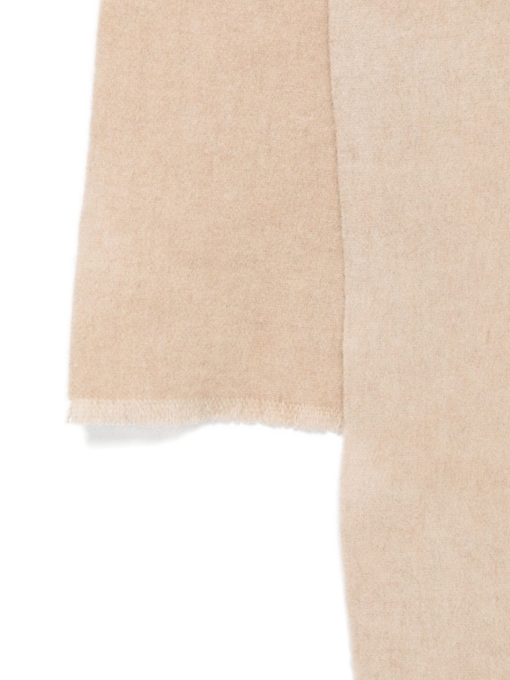 Embroidered Beige Wool and Cashmere Scarf