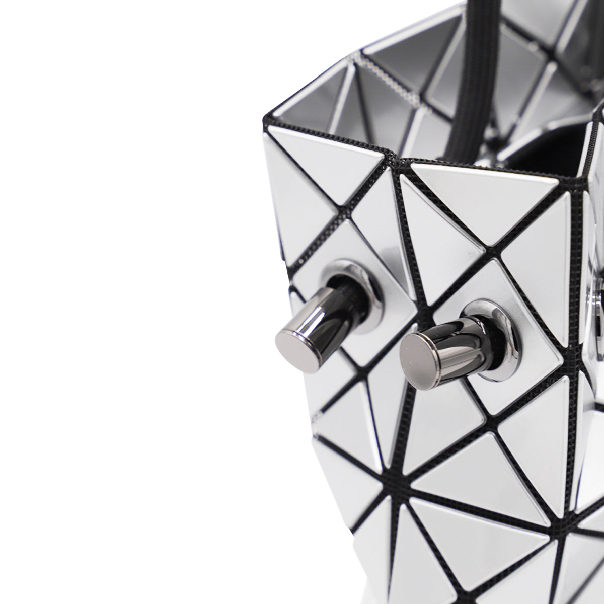 Geometric Silver Bag with Interconnected Panels