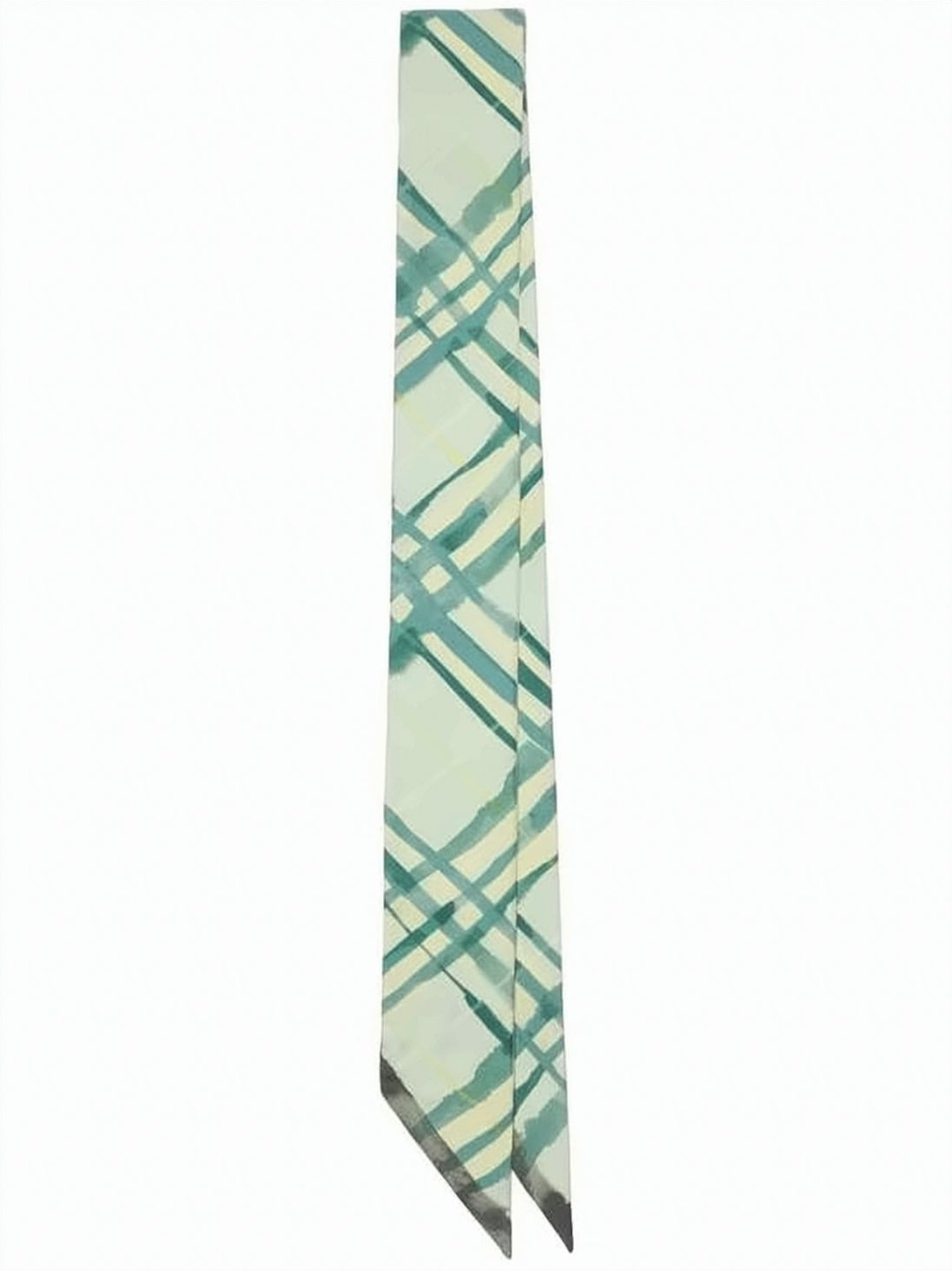 Silk Scarf with Abstract Plaid Pattern