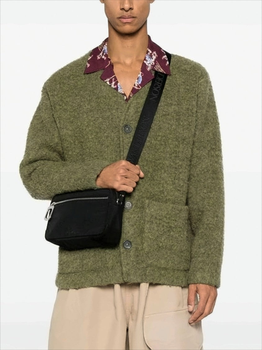 Rectangular Shoulder Bag with Suede Detailing
