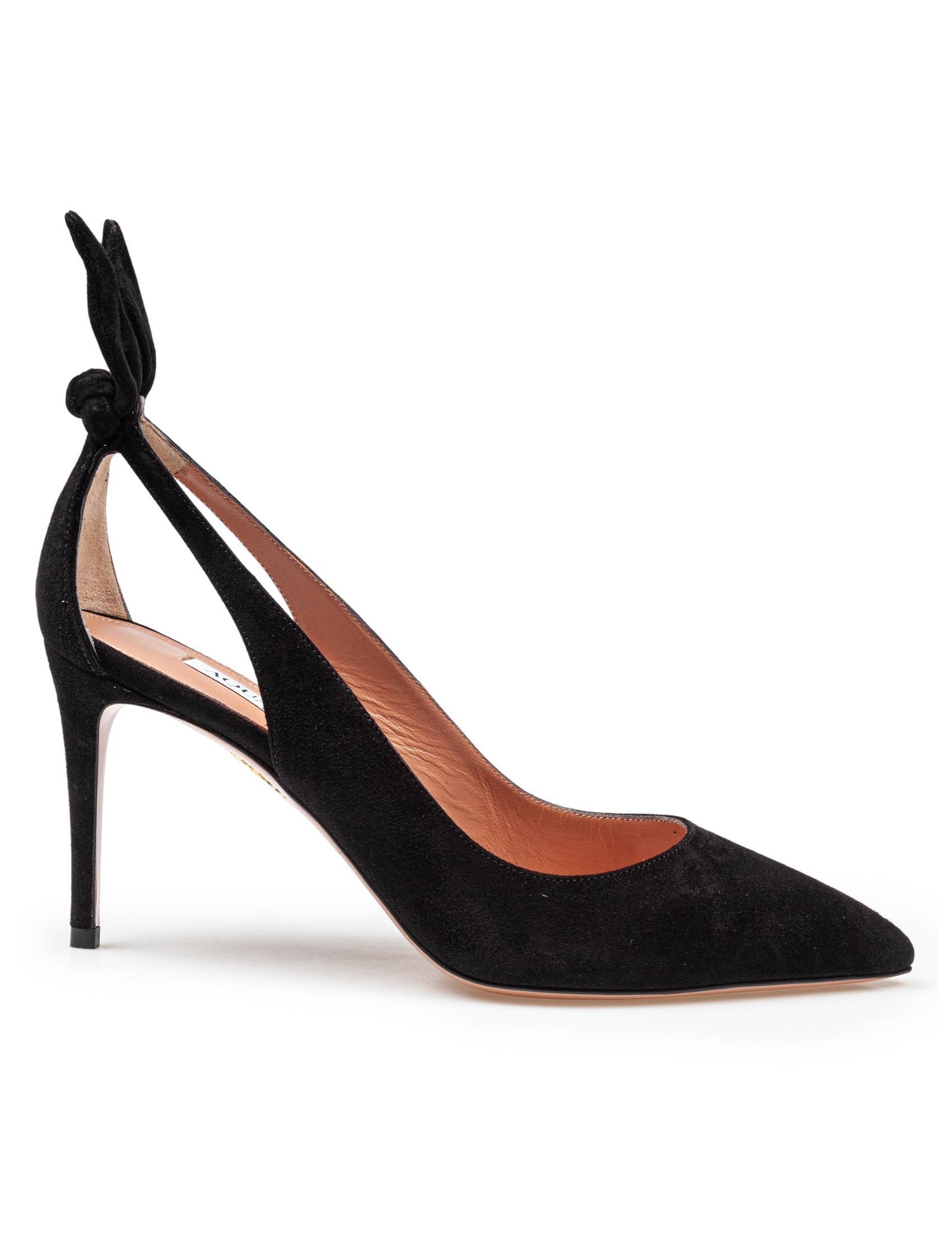 Black Suede Bow Tie 85 Pump