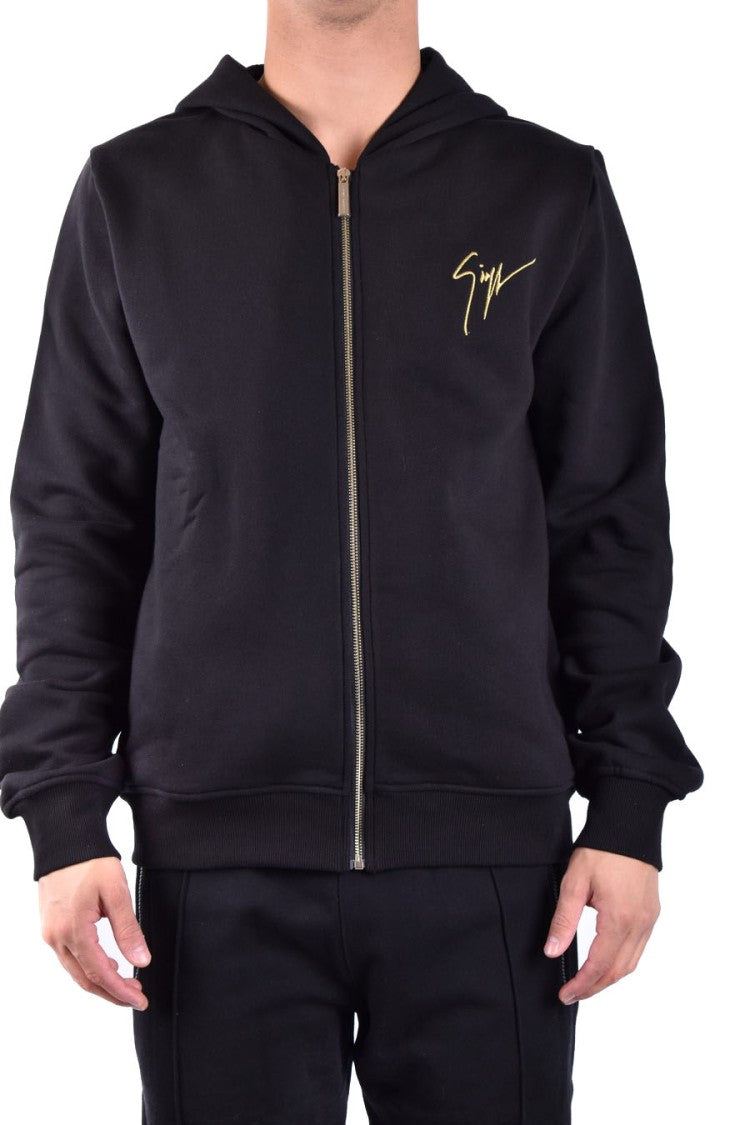 Black Cotton Jacket With Hood