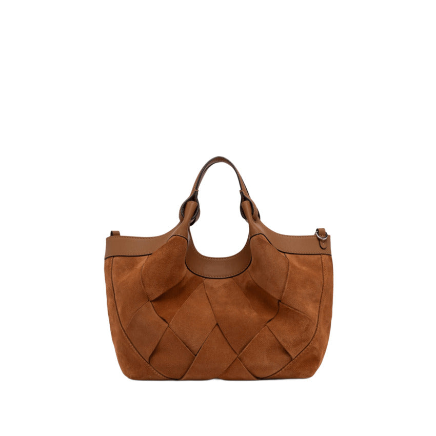 Geometric Pattern Suede Handbag
