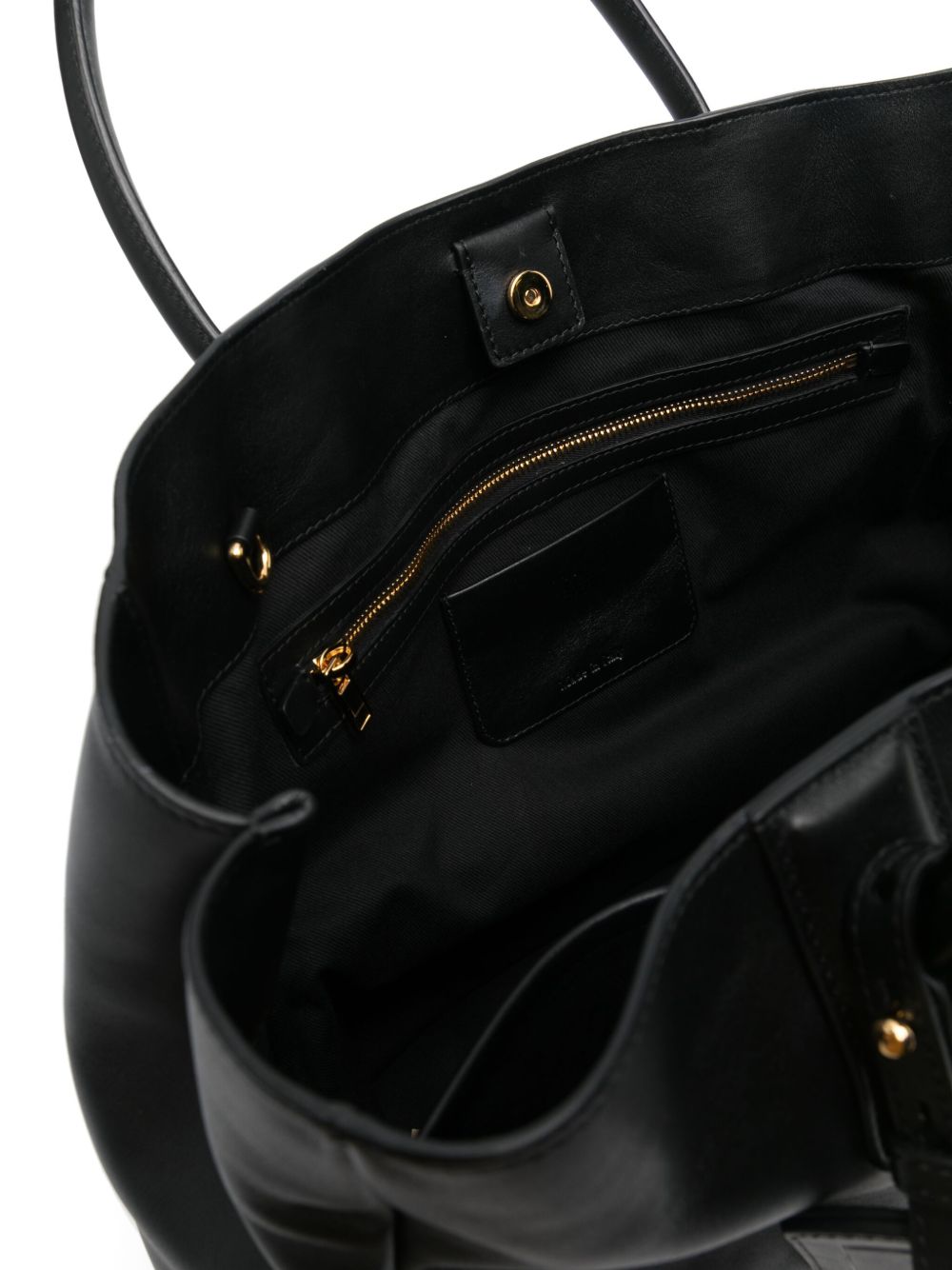 Black Bag with Gold Zipper Detail