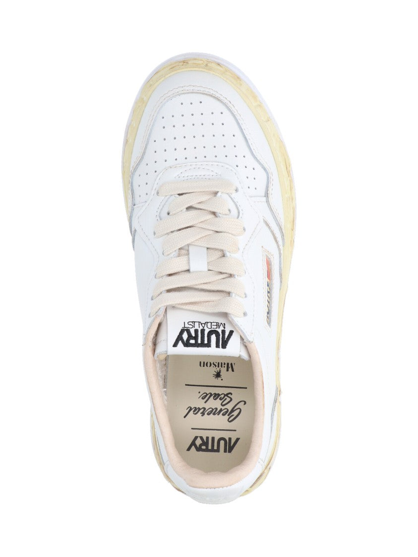 White Calfskin "General Scale" Sneakers