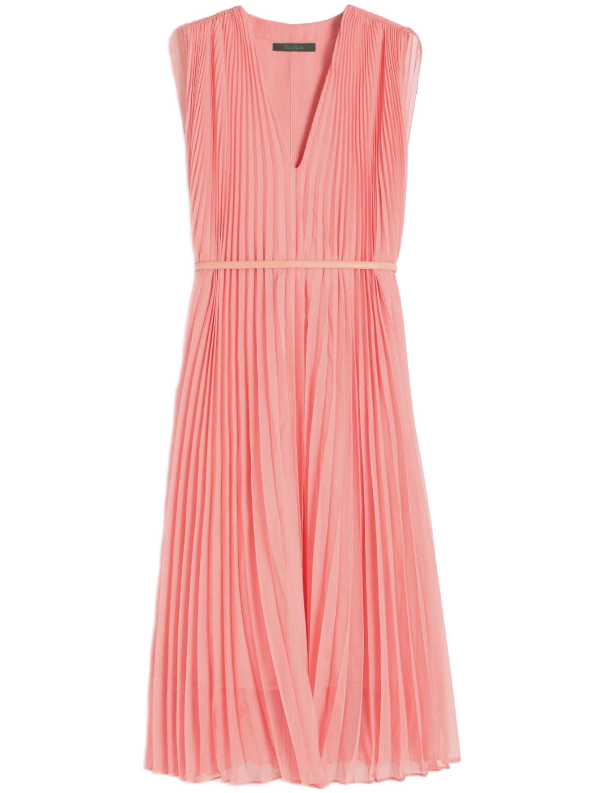 Pink Mxecapsul Sleeveless Midi Pleated Dress