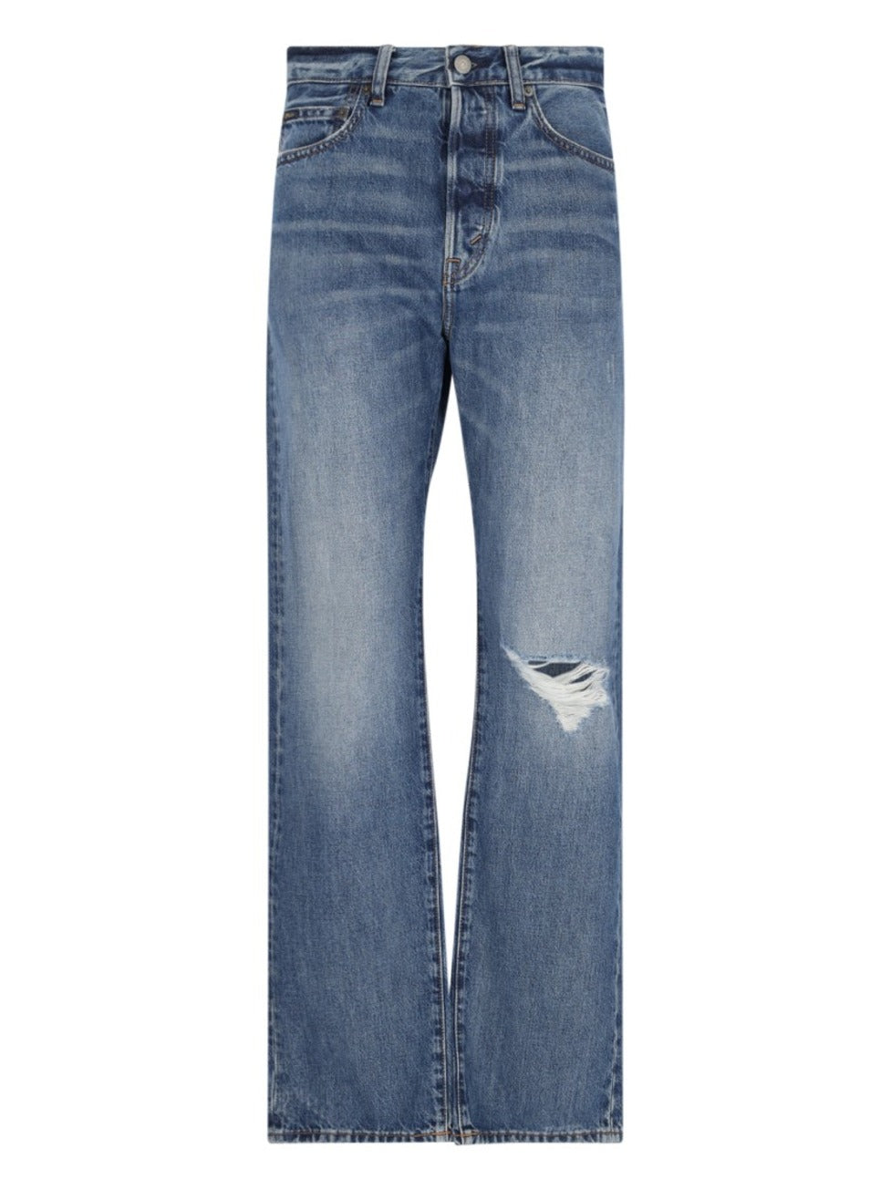 Straight Fit Destroyed Jeans – Blue