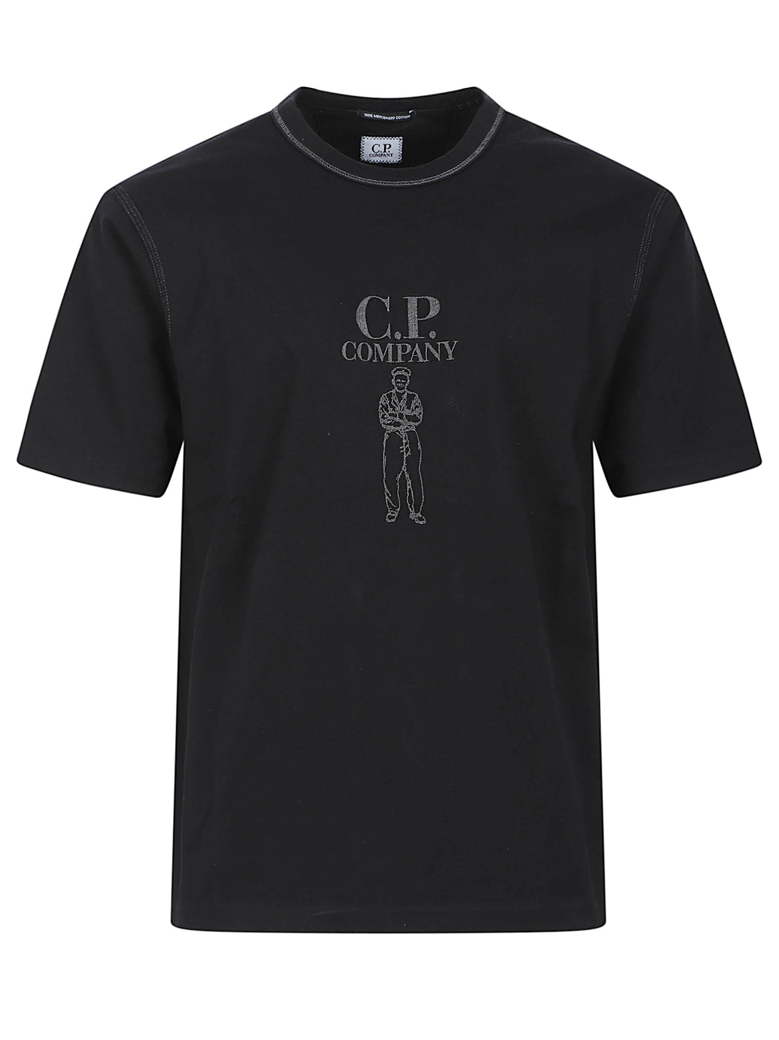 Short-Sleeve Black T-Shirt with Graphic Print