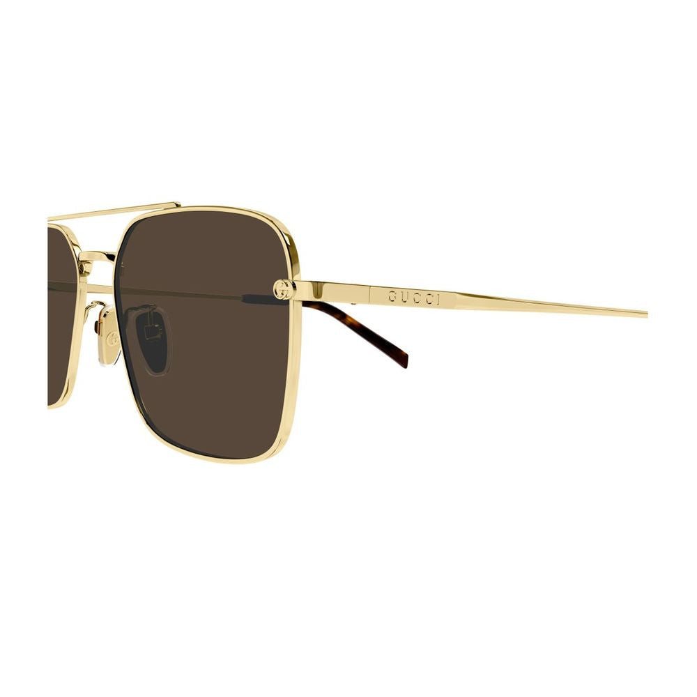 Gg1957Sa Institutional Logo Line Caravan-Shaped Gold Metal Sunglasses