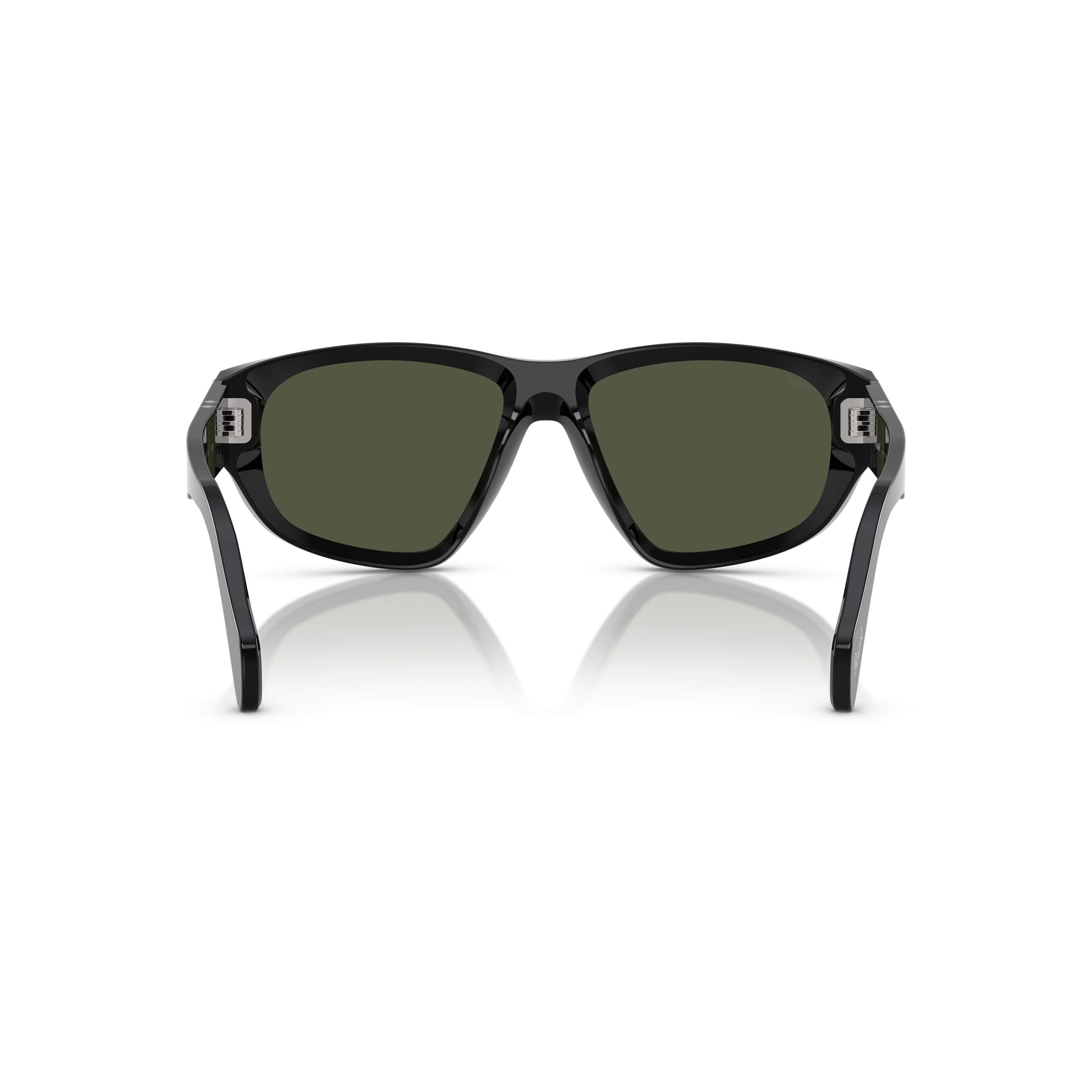 0po0050s Angular Black Acetate Sunglasses with Silver Arrow Detail