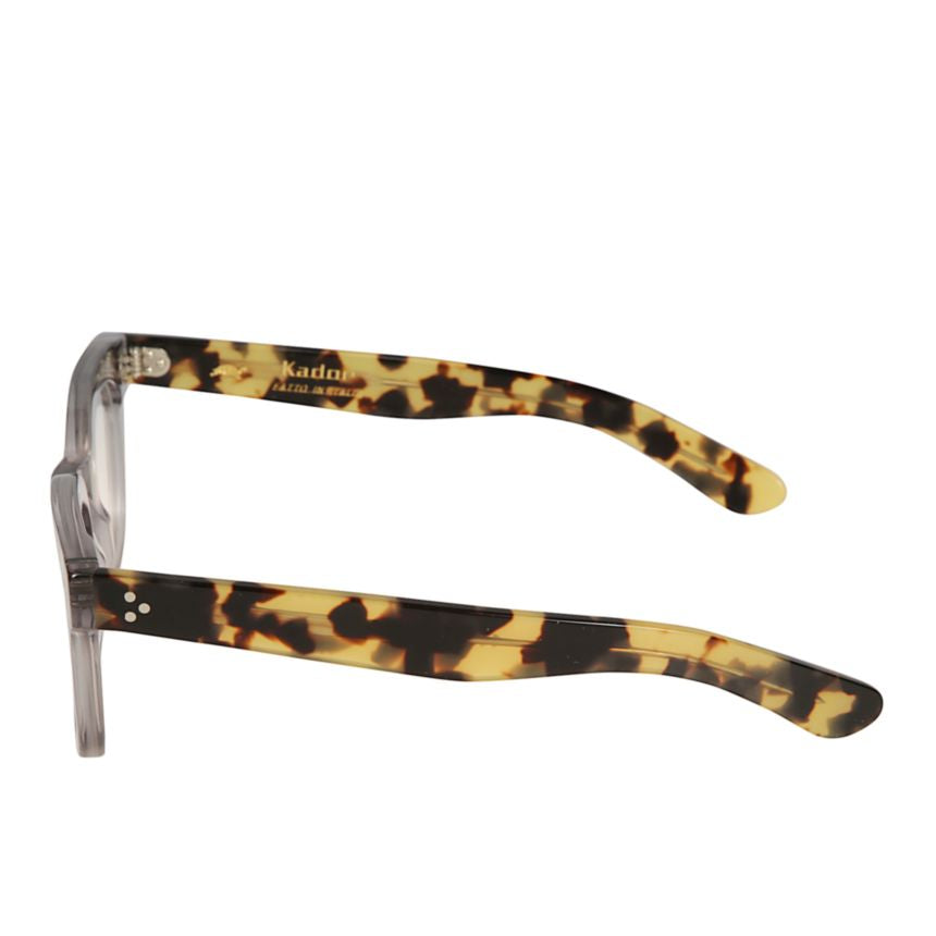 Heritage Translucent Grey Square Frame Sunglasses with Tortoiseshell-Patterned Temples