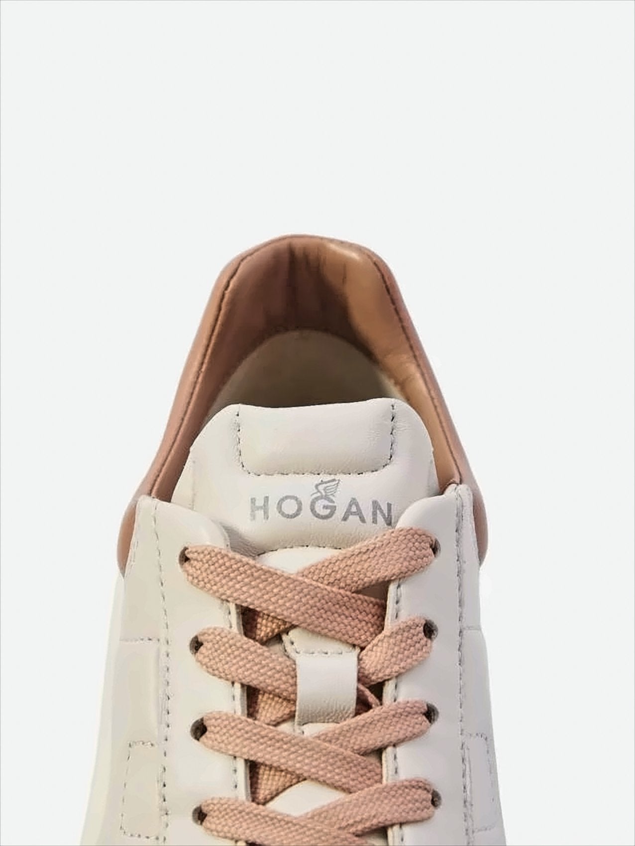 Ivory Leather Lace-Up H-Stripes H Shoes