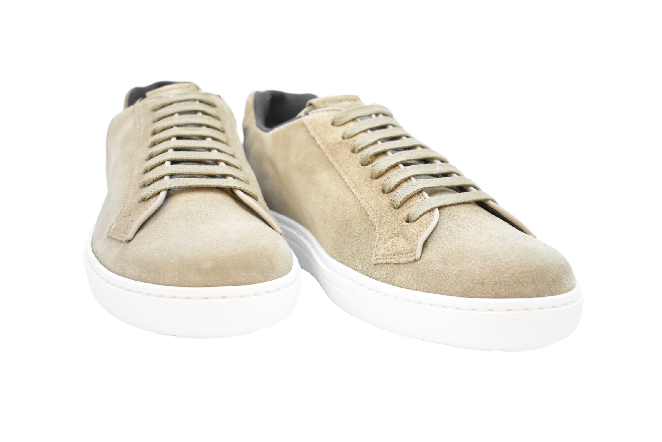 Beige Suede Low-Top Lace-Up Stone Shoes