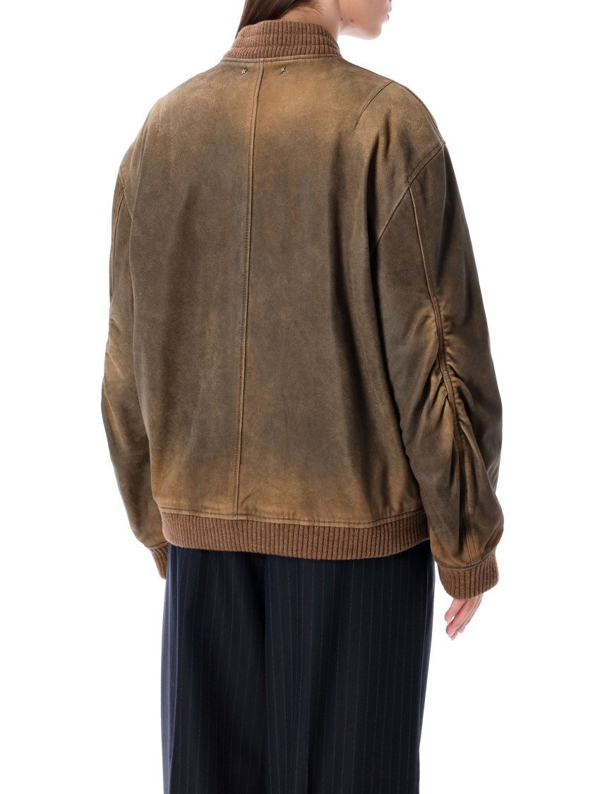 Unisex Brown Bomber Jacket