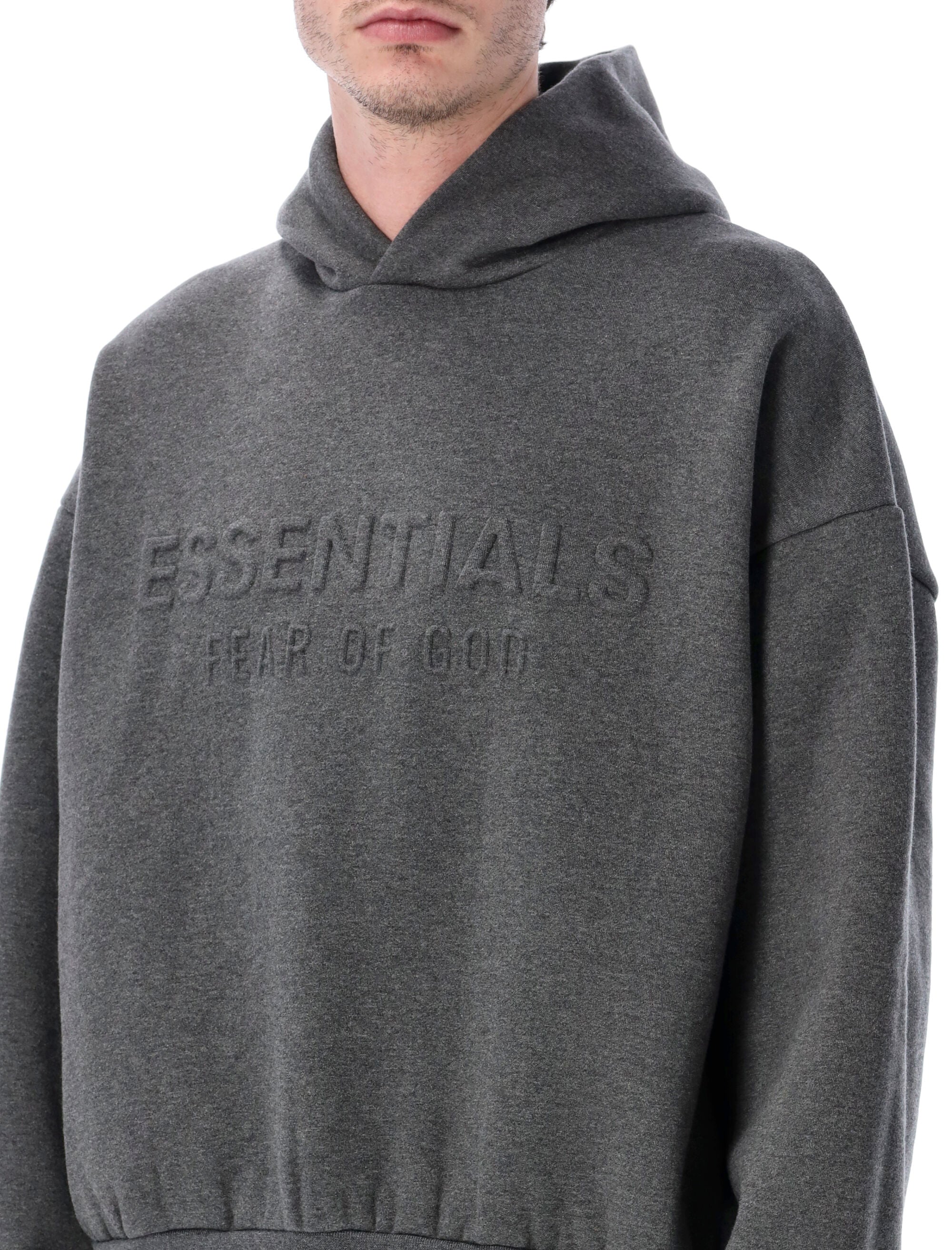 Essentials Embossed Hoodie Grey