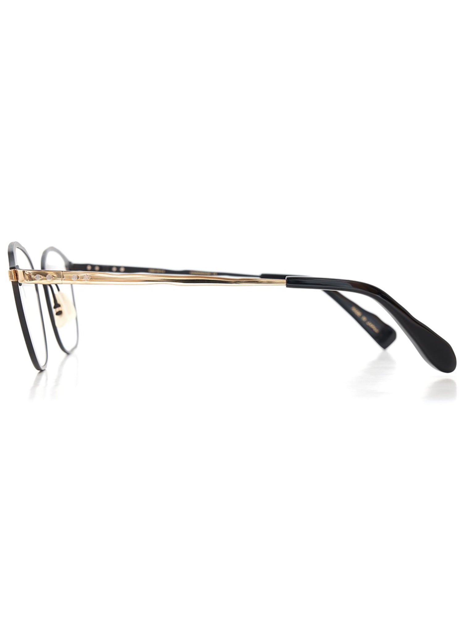 Geometric Optical Frames in Black with Gold Accents