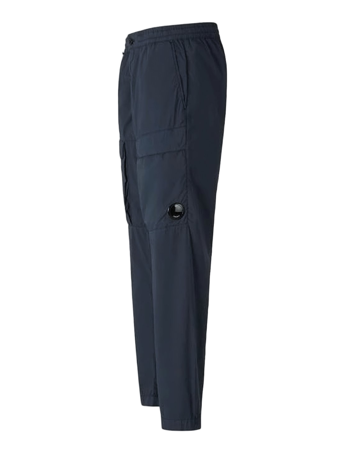 Structured Blue Straight Pants with Cargo Pockets