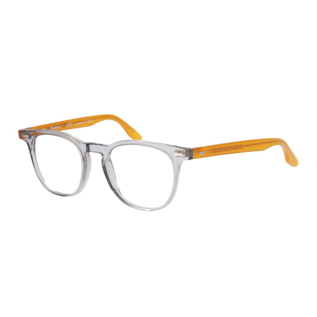 Klark Transparent Front Frame Sunglasses with Amber Temples