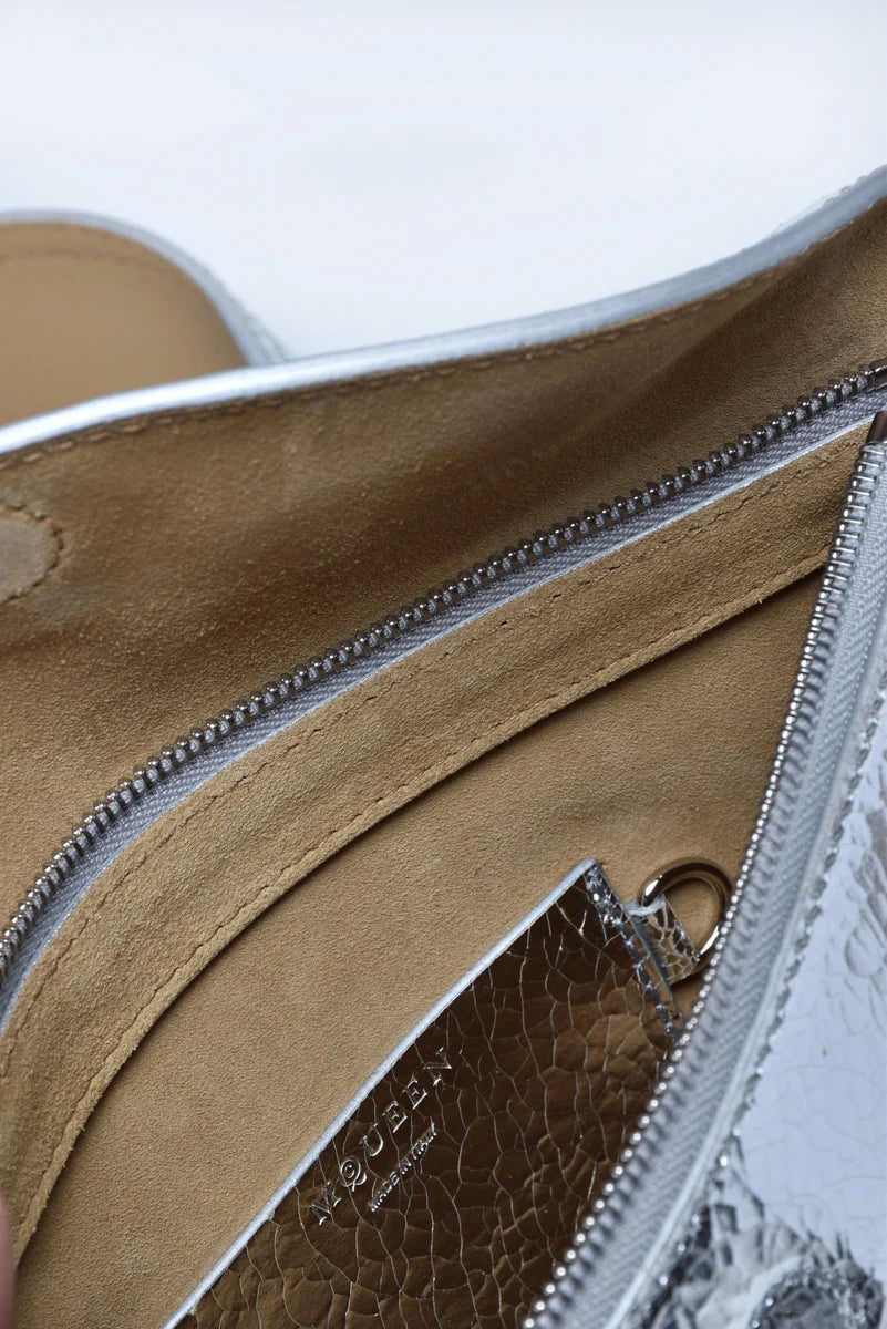 T-Bar Sling Shoulder Bag - Silver