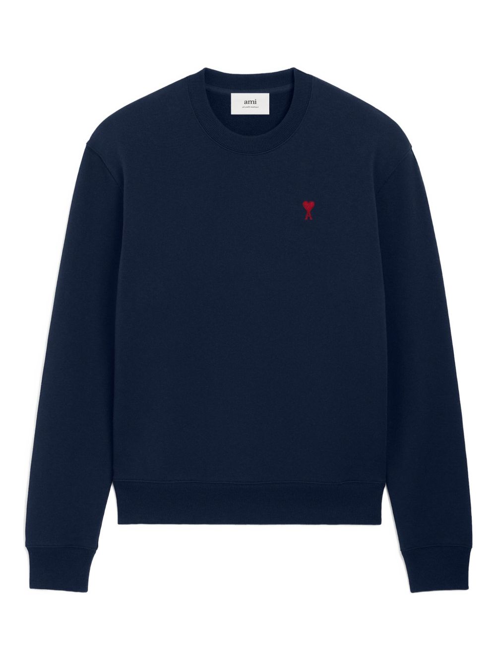 Navy Blue Cotton Jersey Sweater With Monogram Motif