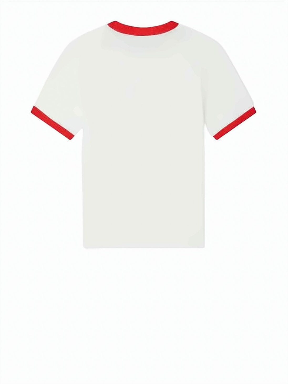 Boxy Short-Sleeved T-Shirt with Contrasting Cuffs