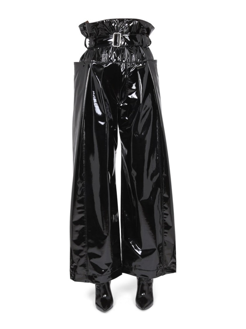 High Paperbag Waist Vinyl Pants