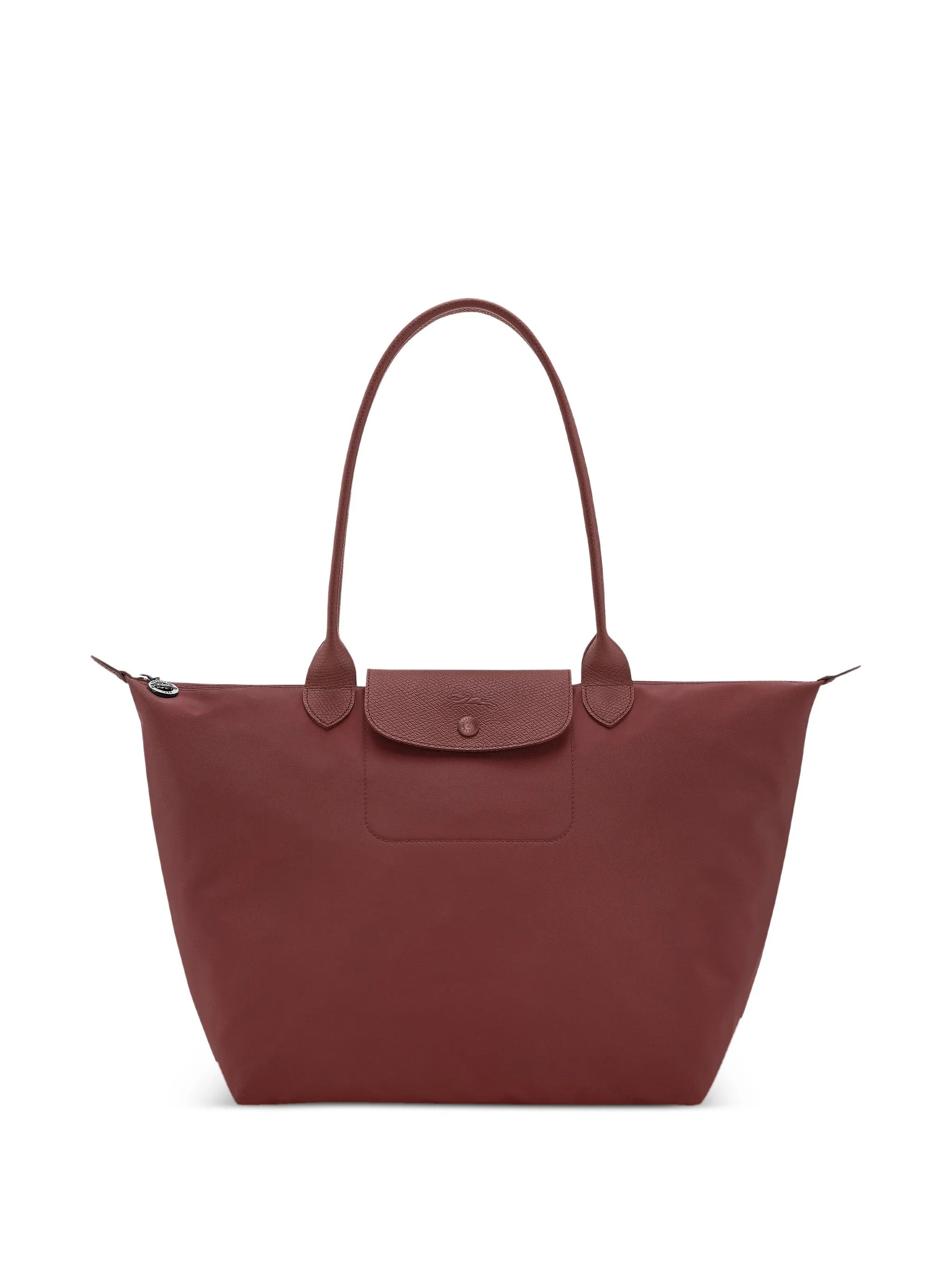 Structured Trapezoidal Tote Bag With Zippered Top