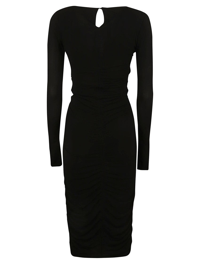Form-Fitting Black Dress With Keyhole Neckline