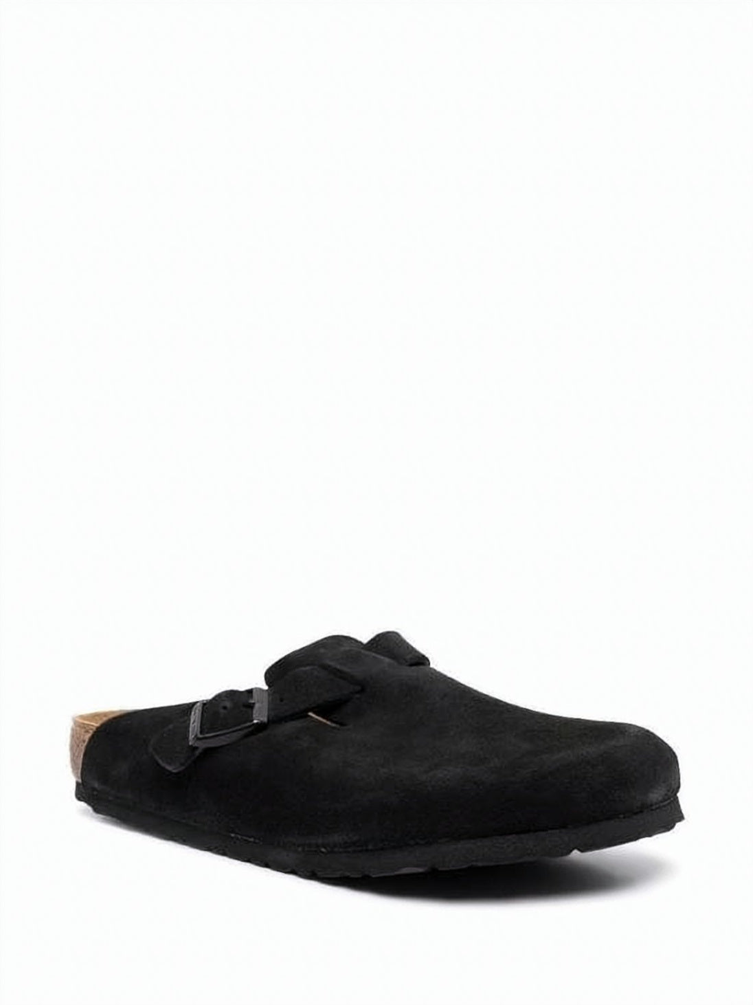 Closed-Toe Mule Slipper With Adjustable Buckle And Suede Upper