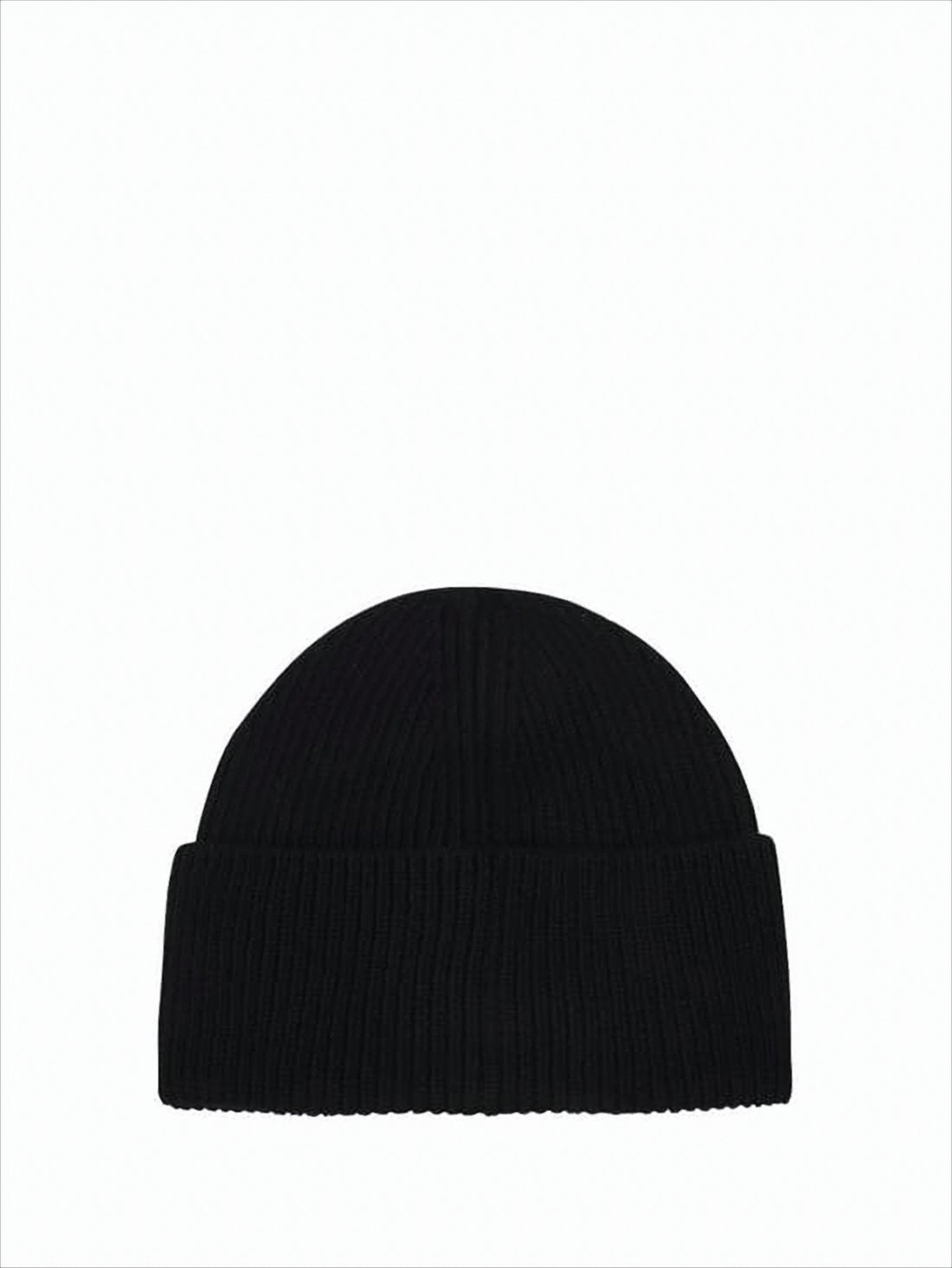 Ribbed Knit Beanie with Folded Cuff