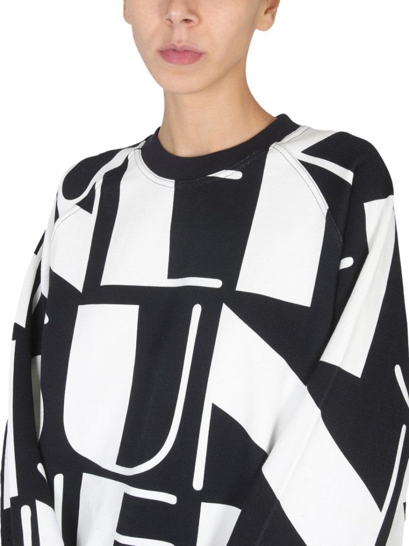 Oversized Graphic Print Crewneck Sweatshirt