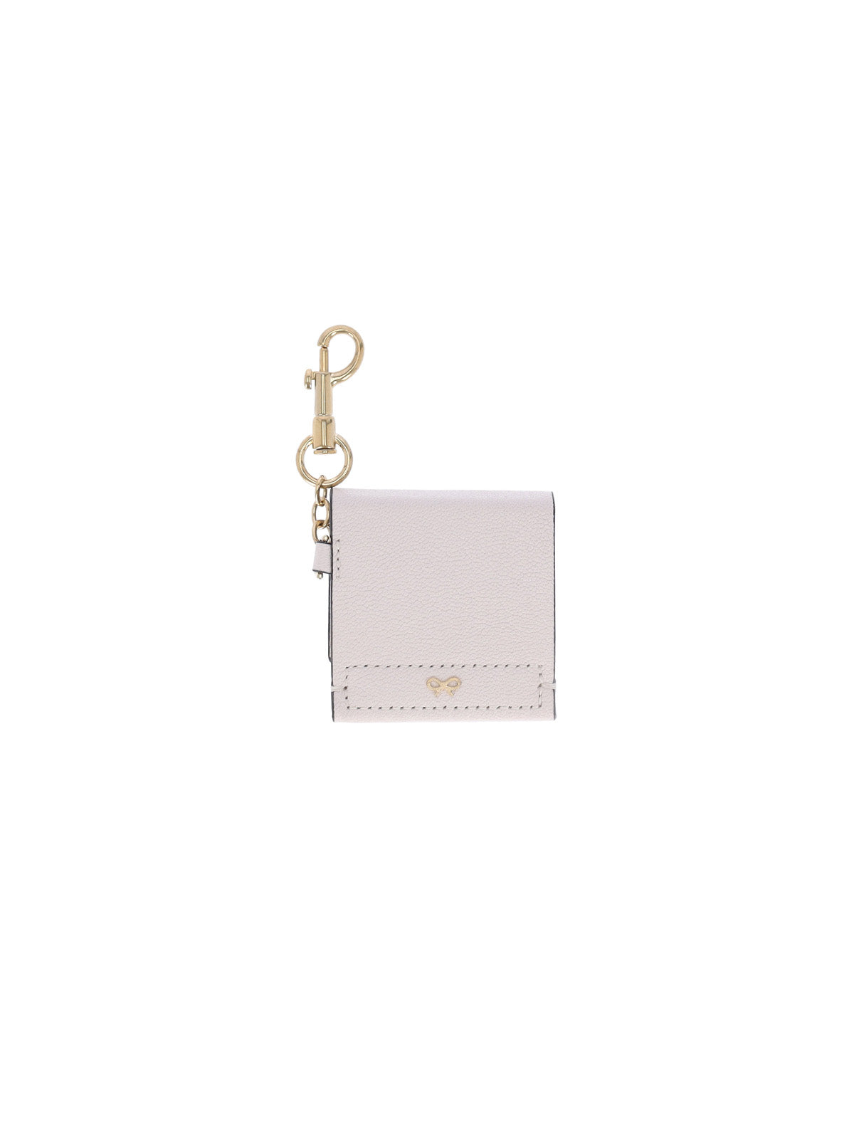 Playful Textured White Leather Matchbook Keychain