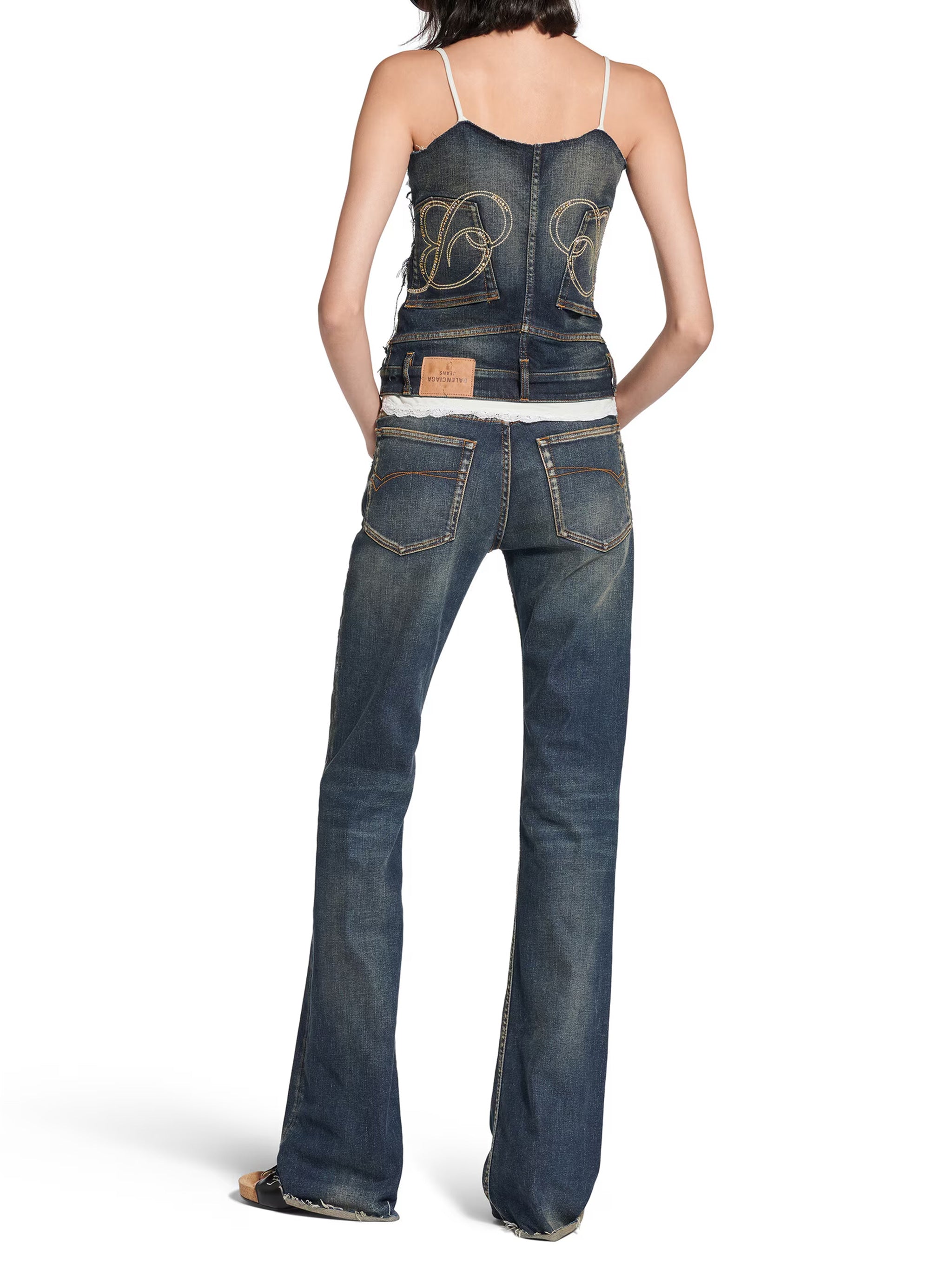 Blue Bootcut Faded Denim Jeans