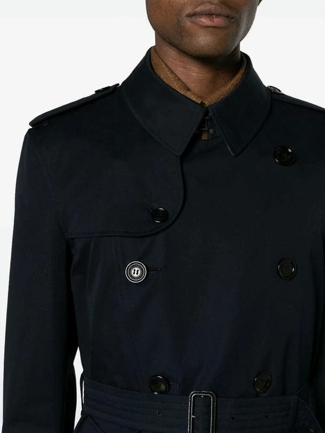 Mid-Length Double-Breasted Trench Coat