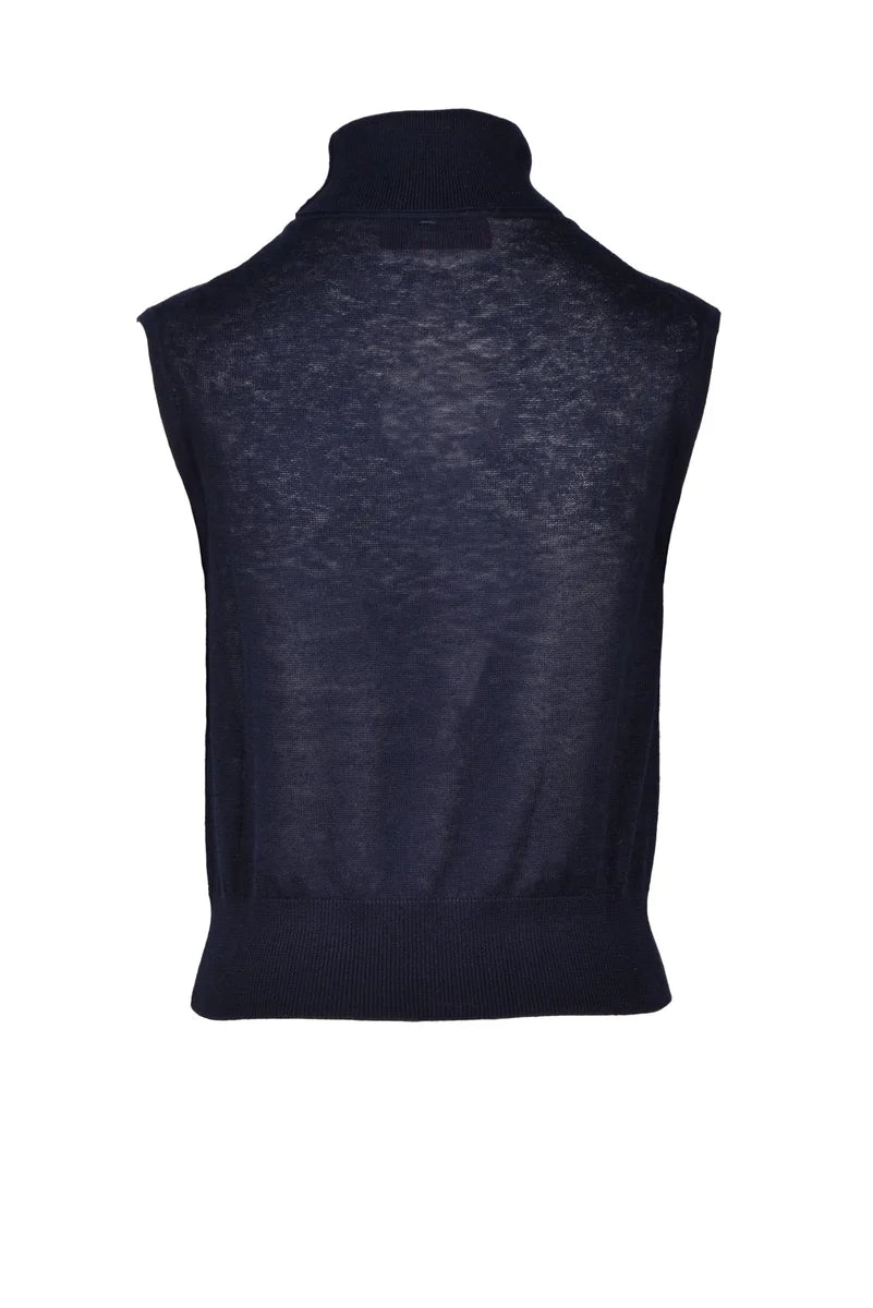 Silk and Cashmere Top - Navy Blue