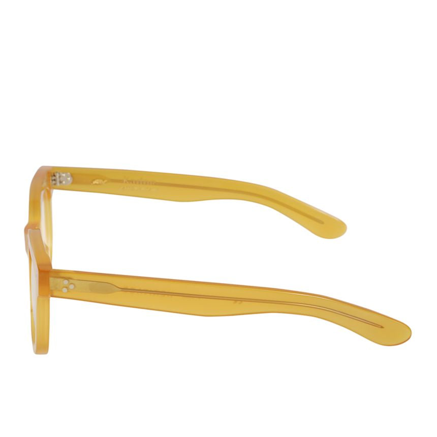 Heritage Translucent Amber-Yellow Acetate Square Frame Eyeglasses