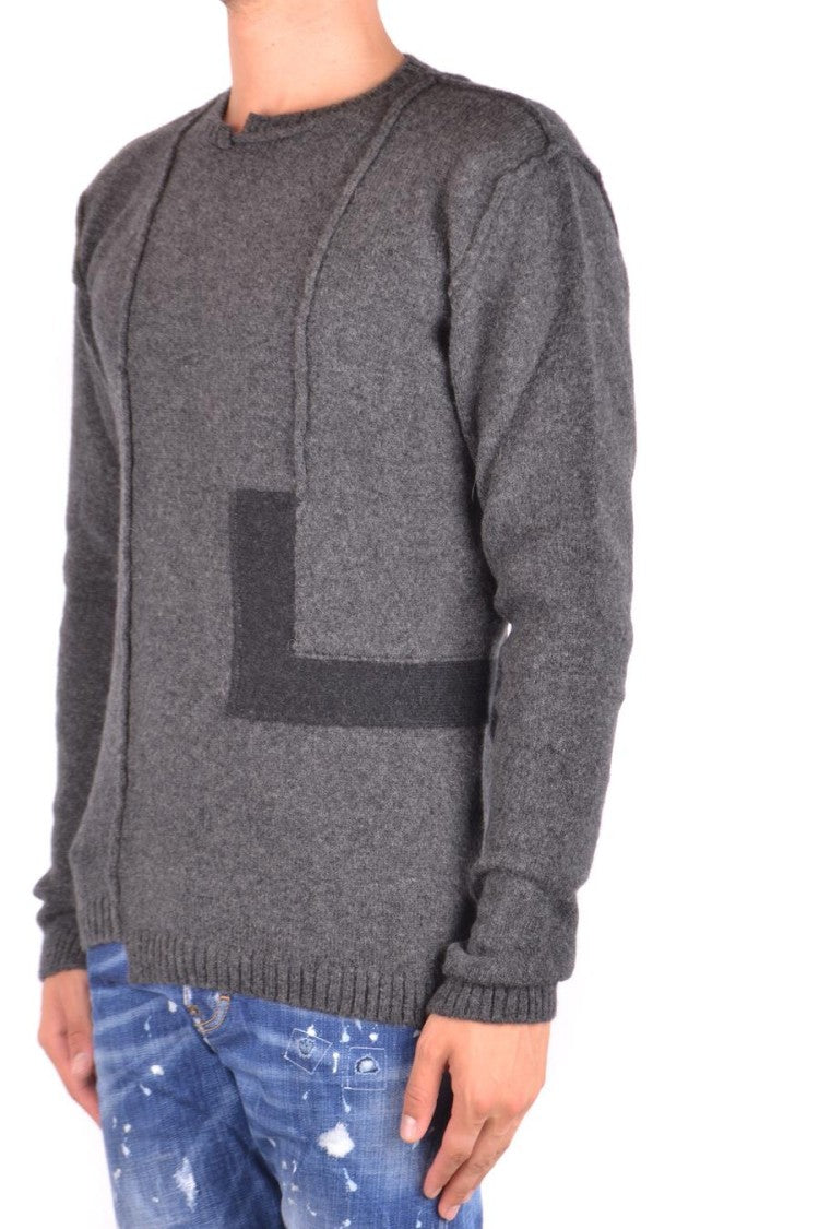 Textured Knit Sweater With Vertical Seam Details