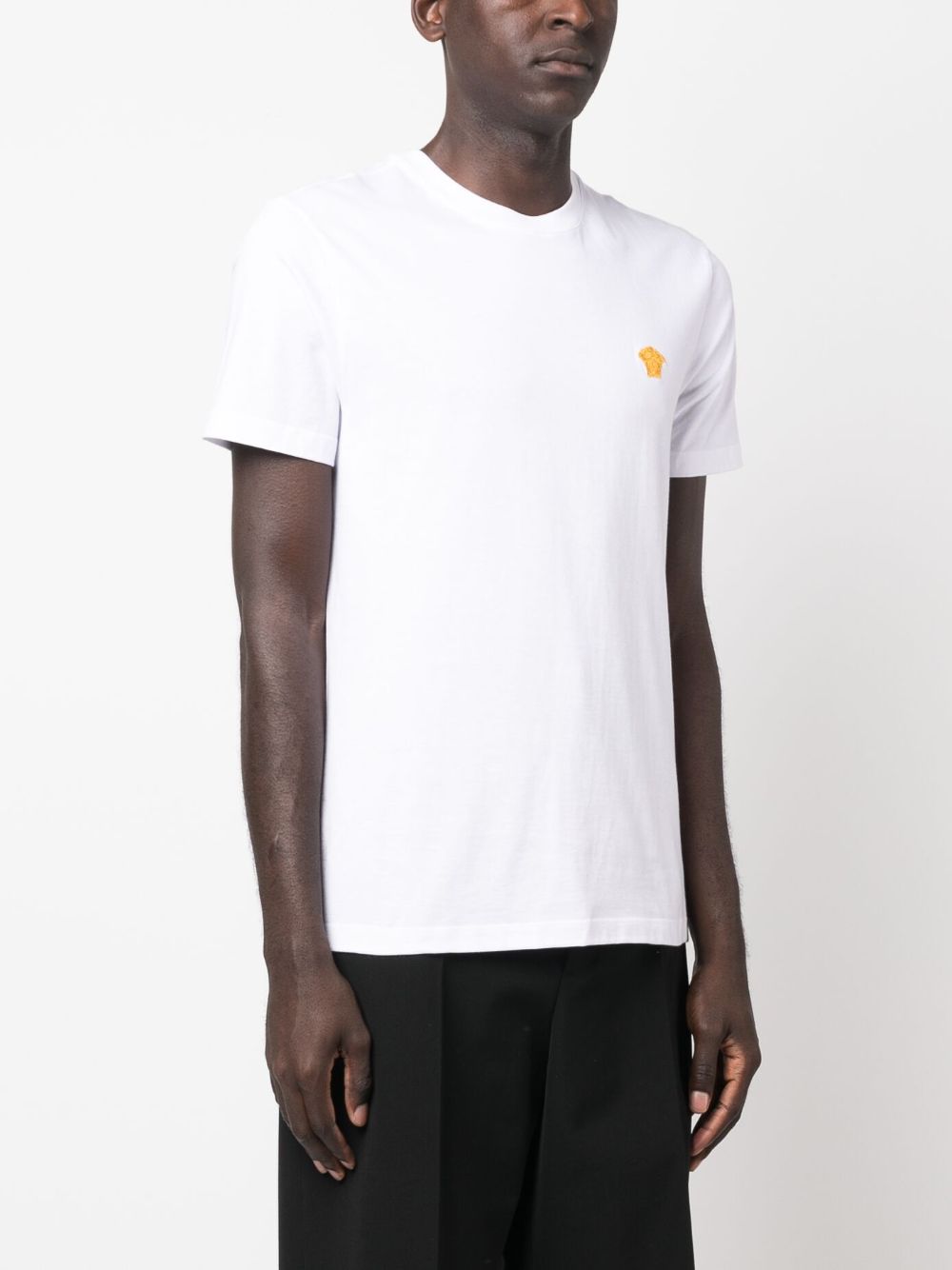 Regular Fit Silk-Nylon Blend White T-Shirt