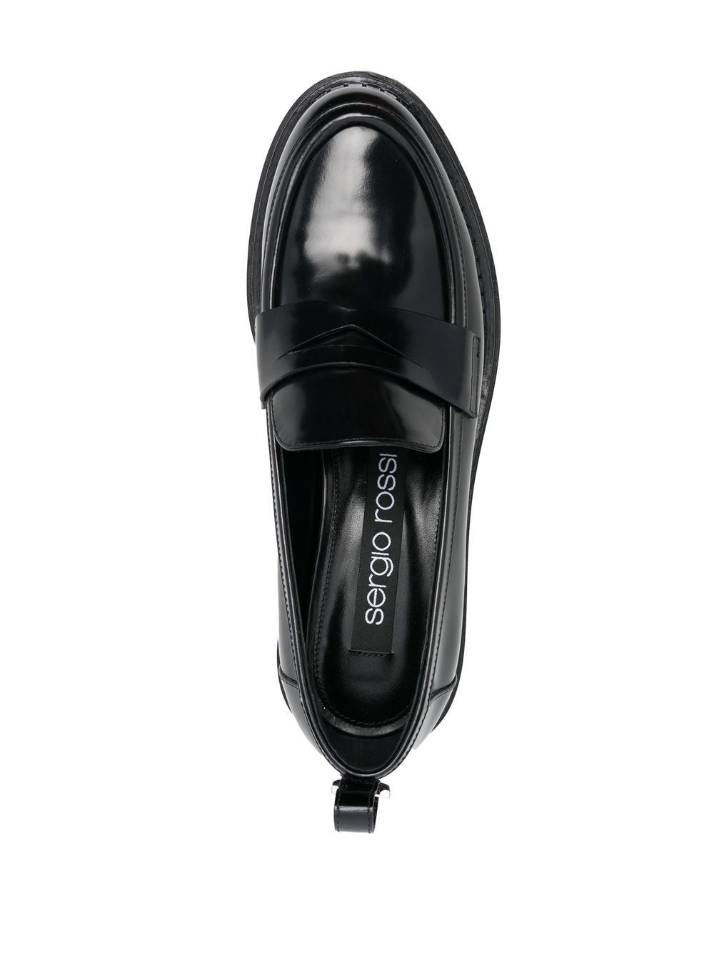 Jet Black Leather Slip-On Flats