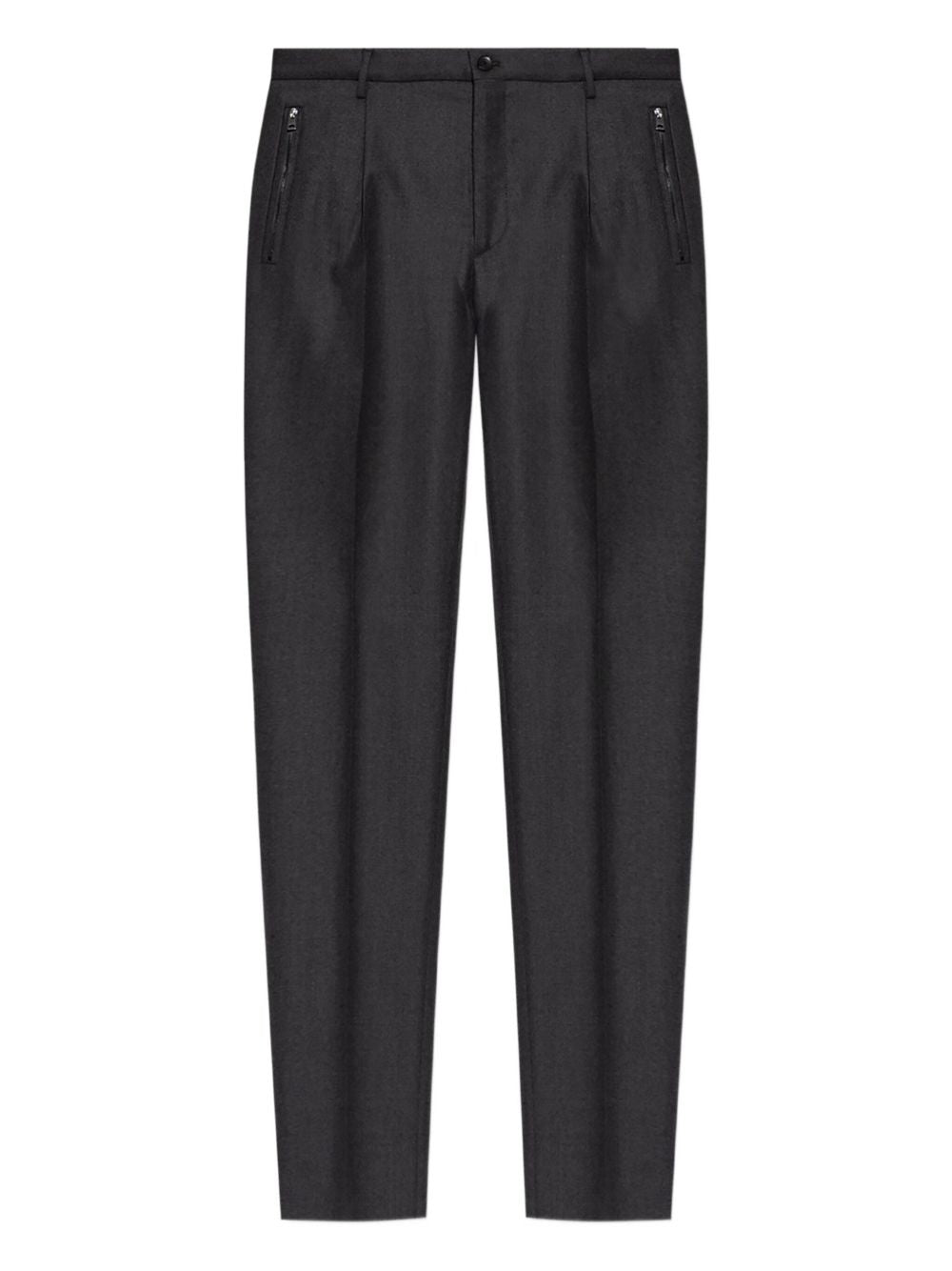 Grey Wool Flannel Trousers